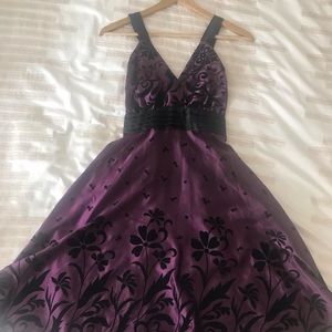 Purple cute dress with beautiful velvet prints.
